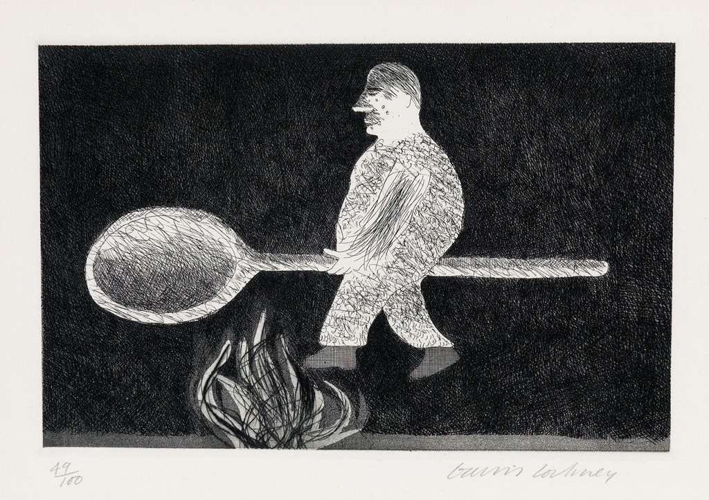 DAVID HOCKNEY Riding Around on a Cooking Spoon.